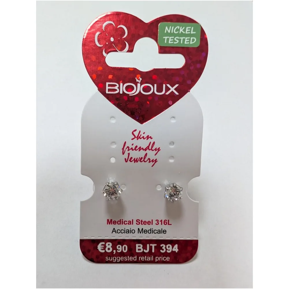 Biojoux, uhani iz kirurškega jekla - Qeen Charlotte srebrna - BJT394 (2 uhana)